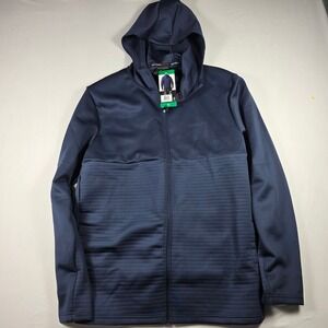 Spyder Active Men Full Zip Hoodie Jacket Blue XL‎ Textured Pockets Stretch